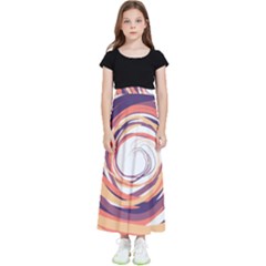 Illustration Colorful Yellow Purple Orange Kids  Flared Maxi Skirt by Wegoenart