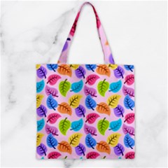 Pattern Illustration Background Abstract Leaves To Dye Zipper Grocery Tote Bag by Wegoenart