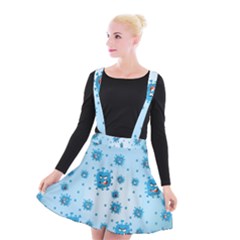 Illustration Virus Pattern Suspender Skater Skirt by Wegoenart