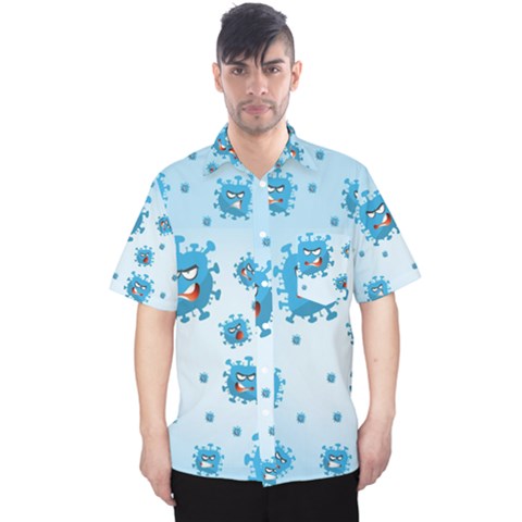Illustration Virus Pattern Men s Hawaii Shirt by Wegoenart
