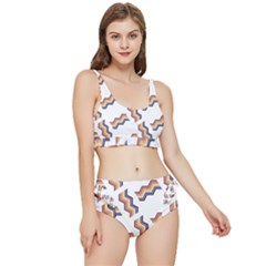 Illustration Abstract-art Diagonal Stripe Stripes Frilly Bikini Set by Wegoenart