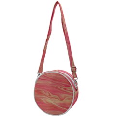 Illustration Graphic Pattern Texrure Pink Maeble Crossbody Circle Bag by Wegoenart