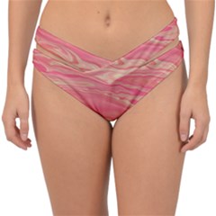 Illustration Graphic Pattern Texrure Pink Maeble Double Strap Halter Bikini Bottom by Wegoenart
