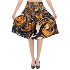 Illustration Abstract Pattern Modern Art Design Fantasy Surreal Flared Midi Skirt by Wegoenart