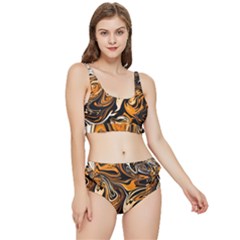 Illustration Abstract Pattern Modern Art Design Fantasy Surreal Frilly Bikini Set by Wegoenart