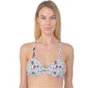 Coffee Coffeemania Caffeine Pattern Reversible Tri Bikini Top View1