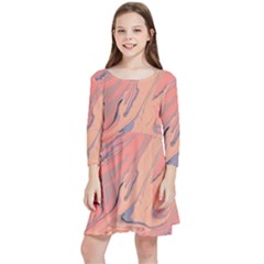 Illustration Background Light Abstract Texture Kids  Quarter Sleeve Skater Dress by Wegoenart