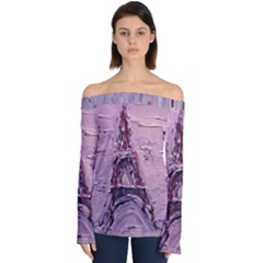 Ooh Lala Purple Rain Off Shoulder Long Sleeve Top by arwwearableart