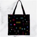 Illustration Geometric Art Colorful Shapes Zipper Grocery Tote Bag View2
