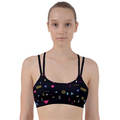 Illustration Geometric Art Colorful Shapes Line Them Up Sports Bra by Wegoenart