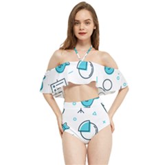 Pattern Business Graphics Seamless Halter Flowy Bikini Set  by Wegoenart