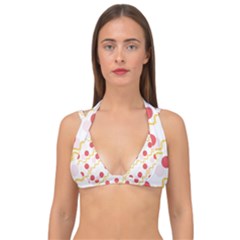 Line Patter Dots Dot Lines Decorative Double Strap Halter Bikini Top by Wegoenart