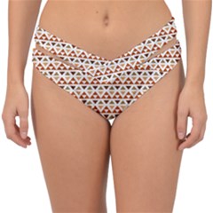 Illustration Geometric Tribal Pattern Design Double Strap Halter Bikini Bottom by Wegoenart