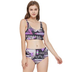 Illustration Background Abstract Geometric Frilly Bikini Set by Wegoenart