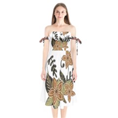 Im Fourth Dimension Colour 39 Shoulder Tie Bardot Midi Dress by imanmulyana
