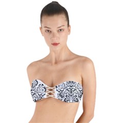 Im Fourth Dimension Black White 40 Twist Bandeau Bikini Top by imanmulyana