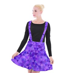 Illustration Purple Triangle Purple Background Suspender Skater Skirt by Wegoenart