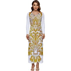 Im Fourth Dimension Colour 53 Long Sleeve Velour Longline Maxi Dress by imanmulyana