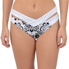 Im Fourth Dimension Black White 57 Double Strap Halter Bikini Bottom by imanmulyana