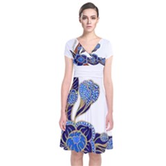 Im Fourth Dimension Colour 58 Short Sleeve Front Wrap Dress by imanmulyana