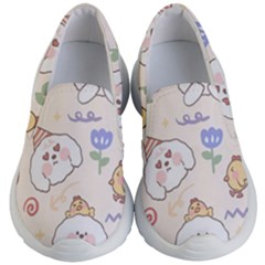 Chicken Dog Flower Sun Pattern Kids Lightweight Slip Ons by Sudhe