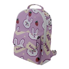 Illustration Rabbit Cartoon Background Pattern Flap Pocket Backpack (large) by Sudhe