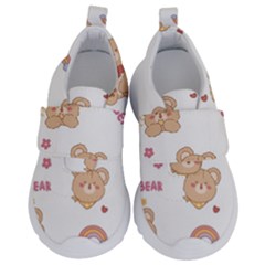 Illustrations Bear Cartoon Background Pattern Kids  Velcro No Lace Shoes by Sudhe