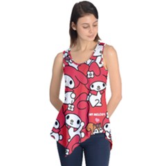 Rabbit Background Cartoon Sleeveless Tunic by Sudhe
