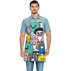 Illustration Animals Cartoon Background Pattern Kitchen Apron by Sudhe