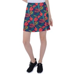 Leaves Pattern Wallpaper Seamless Tennis Skirt by Sudhe