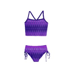 Illustration Purple Abstract Wallpaper Pattern Abstract Girls  Tankini Swimsuit by Sudhe