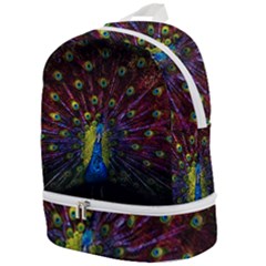 Beautiful Peacock Feather Zip Bottom Backpack by Jancukart