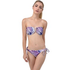 Marble Pattern Texture Twist Bandeau Bikini Set by Jancukart