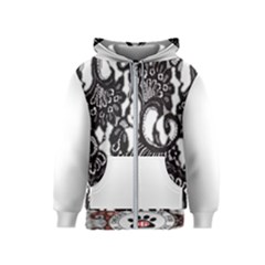 Im Fourth Dimension Black White 66 Kids  Zipper Hoodie by imanmulyana