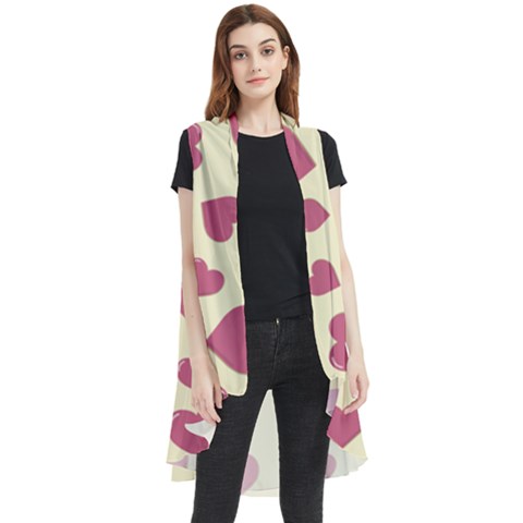 Valentine Flat Love Hearts Design Romantic Sleeveless Chiffon Waistcoat Shirt by Amaryn4rt