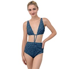 Abstract Illustration Background Rectangles Pattern Tied Up Two Piece Swimsuit by Amaryn4rt