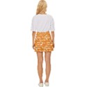 Illustration Orange Background Rectangles Pattern Mini Front Wrap Skirt View4