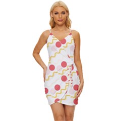 Illustration Abstract Line Pattern Dot Lines Decorative Wrap Tie Front Dress by Amaryn4rt
