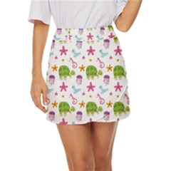 Turtles Animals Sea Life Mini Front Wrap Skirt by Amaryn4rt