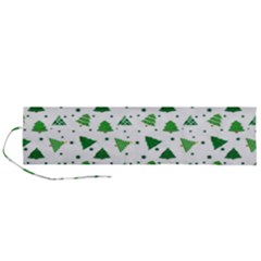 Christmas Trees Pattern Design Pattern Roll Up Canvas Pencil Holder (l) by Amaryn4rt