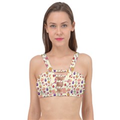Food Illustration Cupcake Pattern Lollipop Cage Up Bikini Top by Amaryn4rt