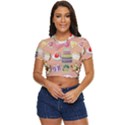 Illustration Seamless Pattern Standardize Side Button Cropped Tee View1
