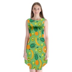 Fruit Tropical Pattern Design Art Sleeveless Chiffon Dress   by danenraven
