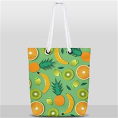 Fruit Tropical Pattern Design Art Full Print Rope Handle Tote (small) by danenraven