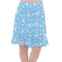 Plane Sky Background Pattern Fishtail Chiffon Skirt View1