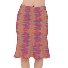 Pattern Watercolor Texture Short Mermaid Skirt by danenraven