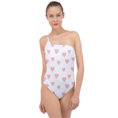 Small Cute Hearts Classic One Shoulder Swimsuit by ConteMonfrey