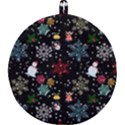 Illustration Xmas Christmas Thanks Giving Pattern Round Trivet View2
