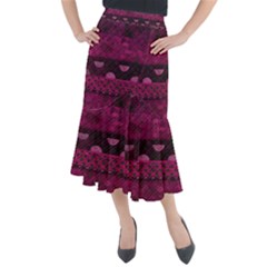 Illustration Background Pattern Texture Design Midi Mermaid Skirt by danenraven