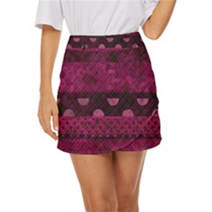 Illustration Background Pattern Texture Design Mini Front Wrap Skirt by danenraven